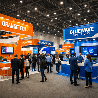 Corredor principal da feira de expositores